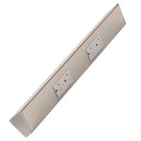 Task Lighting 18" 20 amp 120 volt Satin Nickel 2 Duplex Receptacle Under Cabinet Power Strip